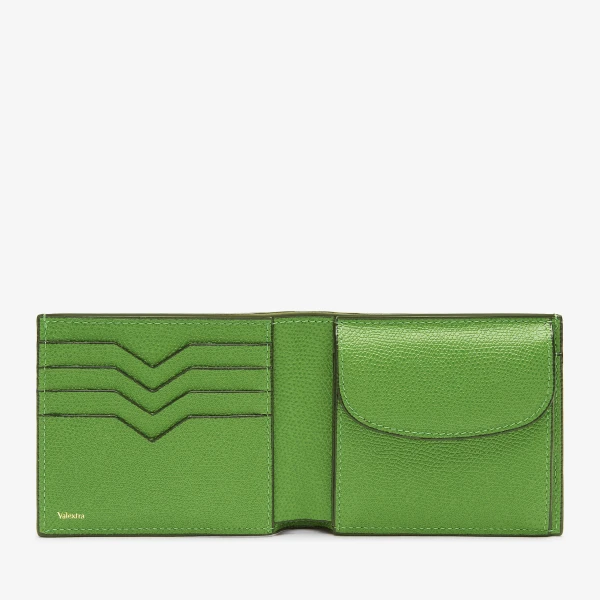 Valextra Wallet 4CC with Coin Holder in Grass Green | Cases | Coveti