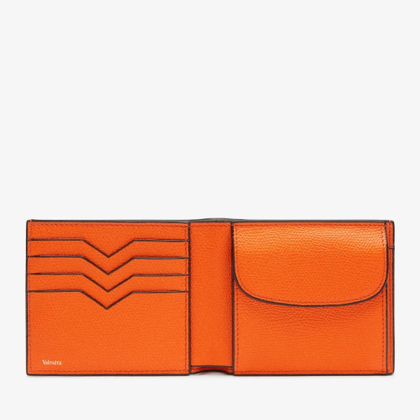 Valextra Wallet 4CC with Coin Holder in Lobster Red | Cases | Coveti