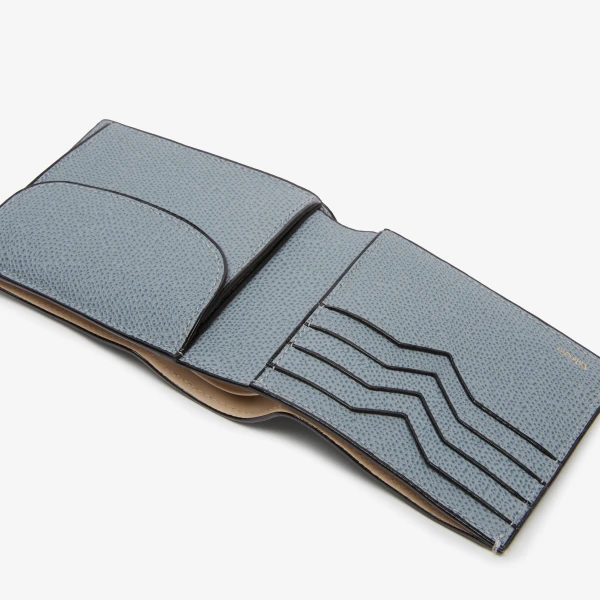 Valextra Wallet 4CC with Coin Holder in Niagara Blue | Cases | Coveti