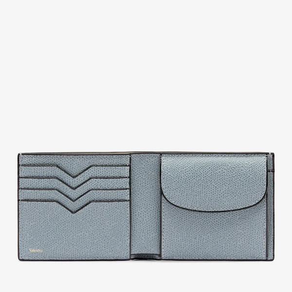 Valextra Wallet 4CC with Coin Holder in Niagara Blue | Cases | Coveti