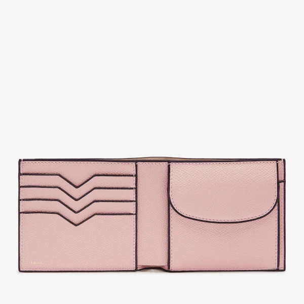 Valextra Wallet 4CC with Coin Holder in Peony Pink | Wallets & Purses | Coveti