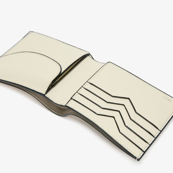 Valextra Wallet 4CC with Coin Holder in Pergamena White | Wallets & Purses | Coveti