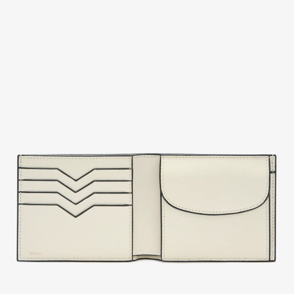 Valextra Wallet 4CC with Coin Holder in Pergamena White | Wallets & Purses | Coveti
