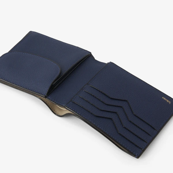 Valextra Wallet 4CC with Coin Holder in Sapphire Blue | Cases | Coveti