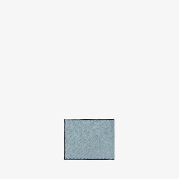 Valextra Wallet 4CC with Coin Holder in Smokey Blue | Wallets & Purses | Coveti