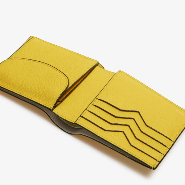 Valextra Wallet 4CC with Coin Holder in Yellow | Cases | Coveti
