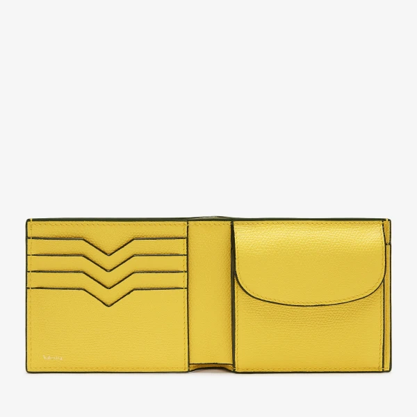 Valextra Wallet 4CC with Coin Holder in Yellow | Cases | Coveti