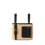 Valextra Wicker Bucket Micro Bag in Beige and Black | Bucket Bags | Coveti