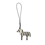 Valextra Zebra Charm in Pergamena White and Black | Bag charms | Coveti