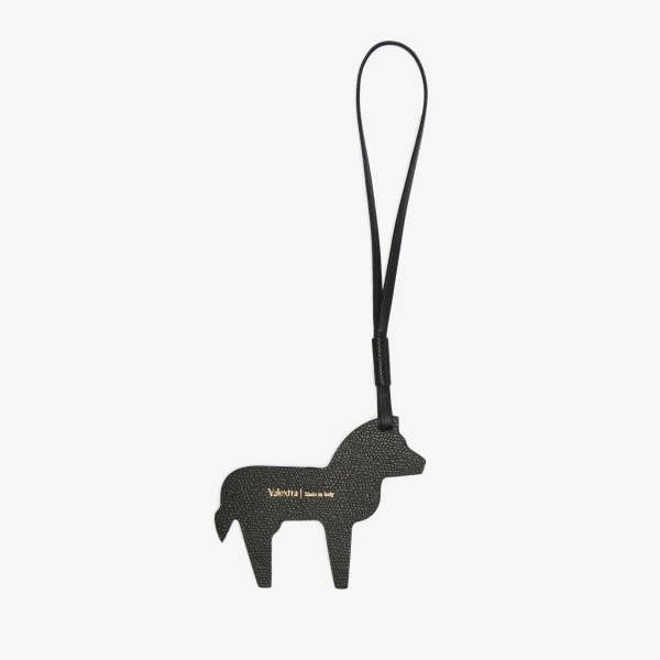 Valextra Zebra Charm in Pergamena White and Black | Bag charms | Coveti