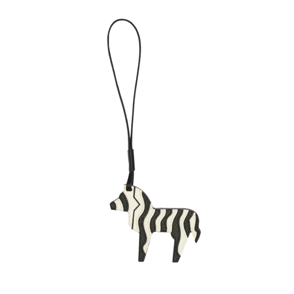 Zebra Charm in Pergamena White and Black
