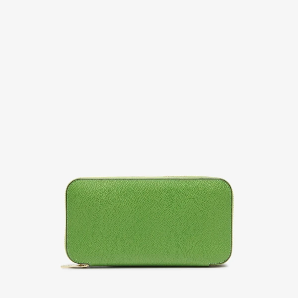 Valextra Zip Around 10CC Wallet in Grass Green | Wallets & Purses | Coveti
