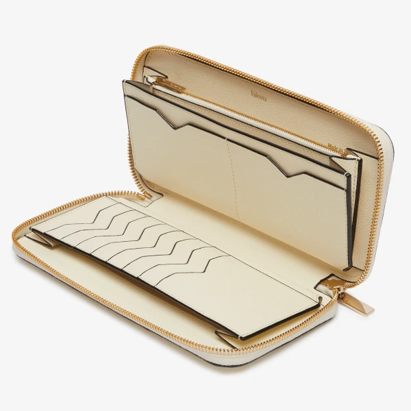 Valextra Zip Around 10CC Wallet in Pergamena White | Wallets & Purses | Coveti