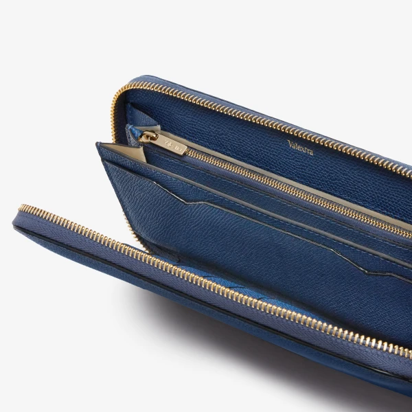 Valextra Zip Around 10CC Wallet in Sapphire Blue | Wallets & Purses | Coveti