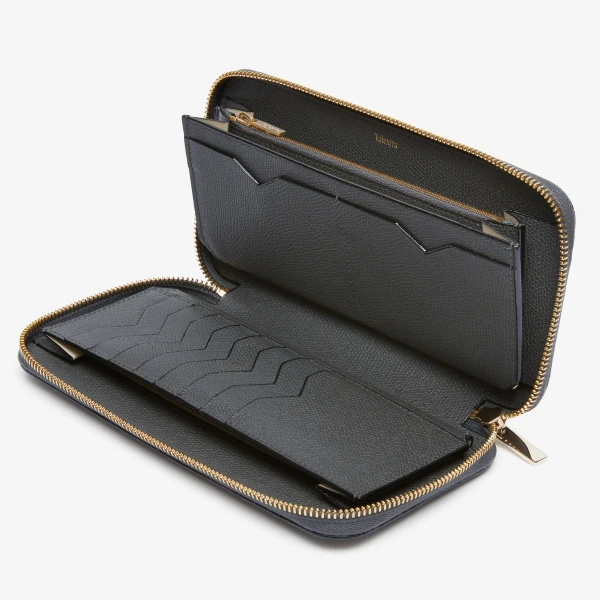 Valextra Zip Around 10CC Wallet in Smokey Grey | Wallets & Purses | Coveti