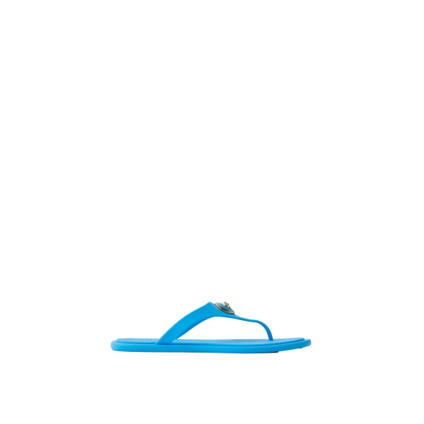 Alia Rubber Flat Sandals in Light Blue