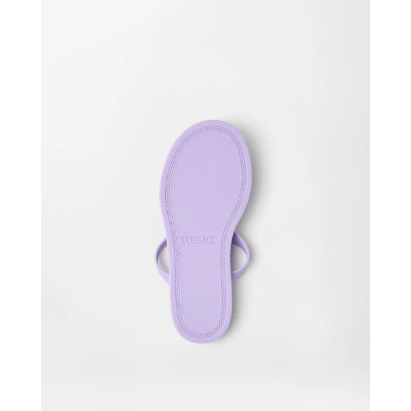 Versace Alia Rubber Flat Sandals in Purple, view 5 | Flats