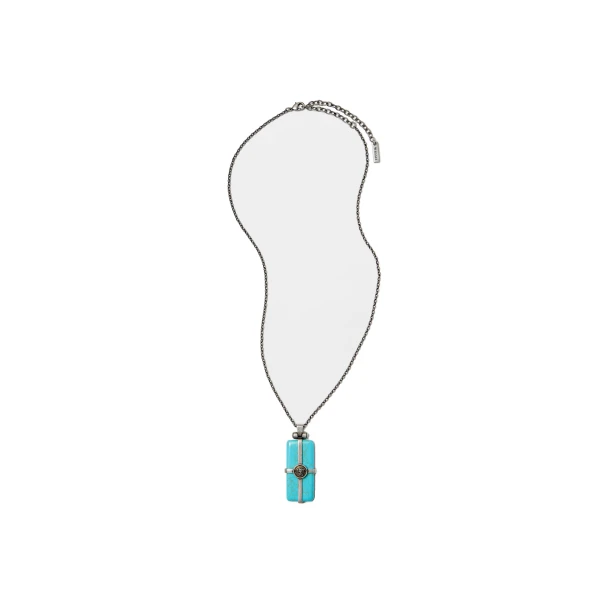 Aura Necklace in Light Blue and Silver