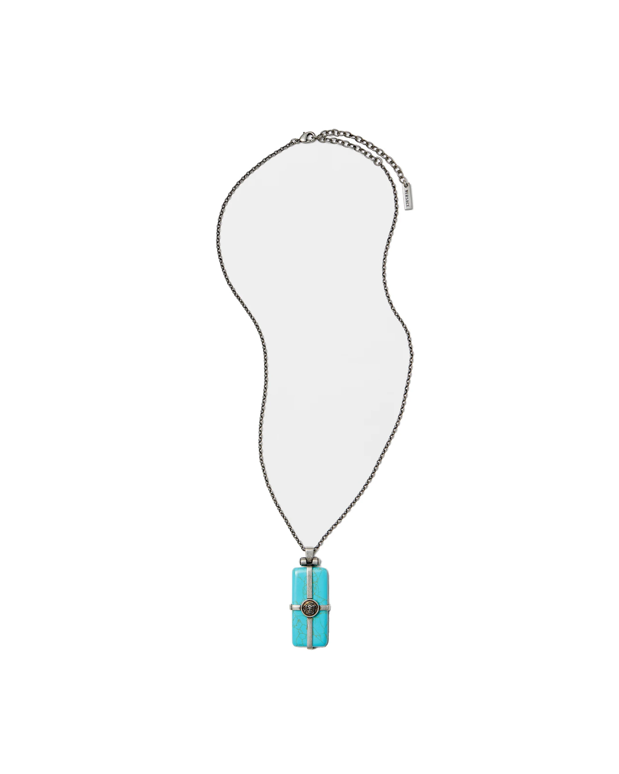 Versace Aura Necklace in Light Blue and Silver Versace Aura Necklace in Light Blue and Silver | Necklace | Coveti