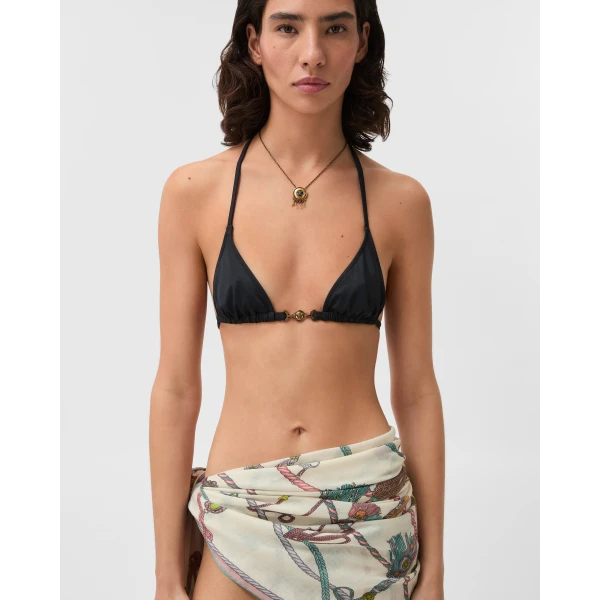 Versace Bikini Top in Black, view 2 | Bikini