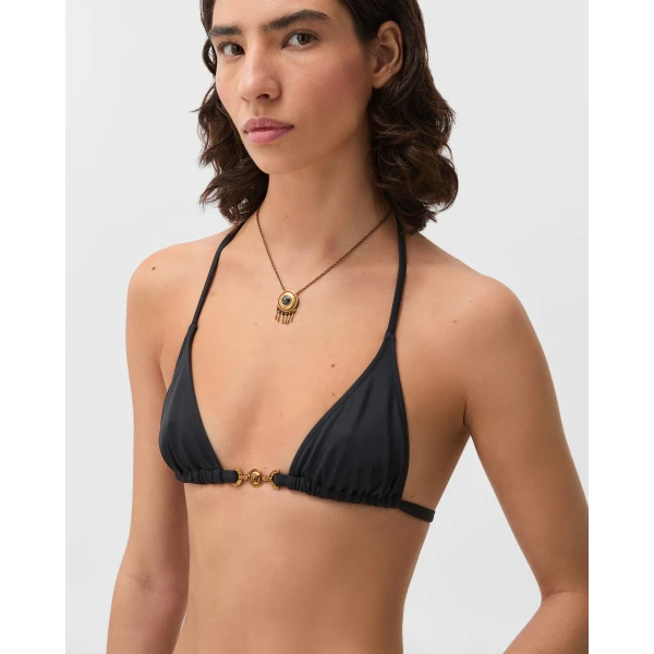 Versace Bikini Top in Black, view 3 | Bikini
