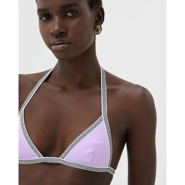 Versace Bikini Top in Lilac, view 4 | Bikini