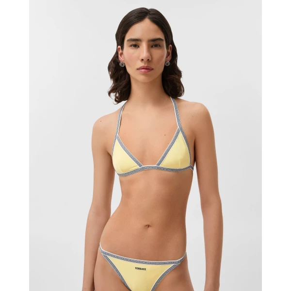Versace Bikini Top in Yellow, view 2 | Bikini
