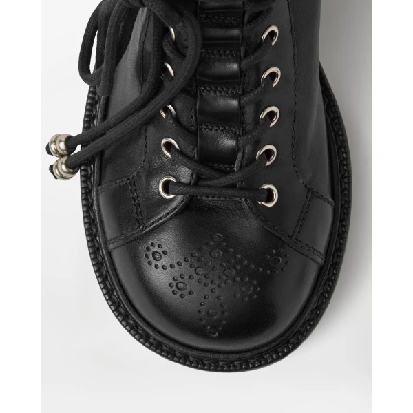 Versace Billy Leather Boots in Black, view 6 | Boots