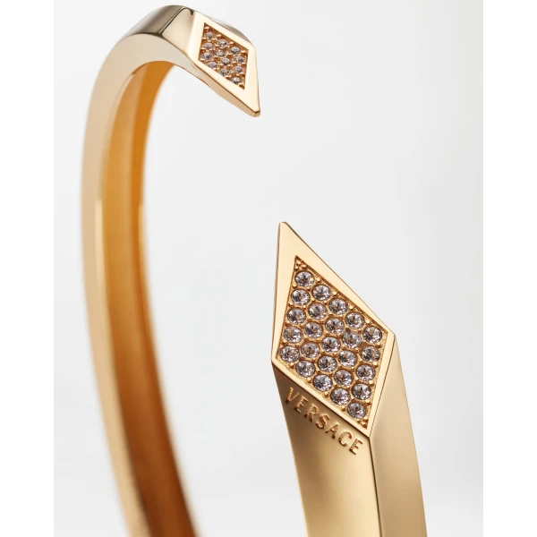 Versace Blade Crystal Choker in Gold, view 3 | Necklace