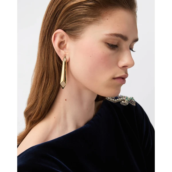Versace Blade Crystal Earrings in Gold, Ref. 1026623, view 2 | Earrings