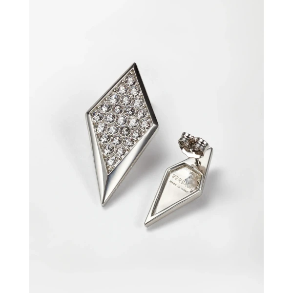 Versace Blade Crystal Earrings in Silver, view 3 | Earrings