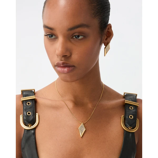 Versace Blade Crystal Necklace in Gold, view 2 | Necklace