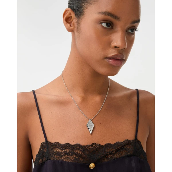 Versace Blade Crystal Necklace in Silver, view 2 | Necklace