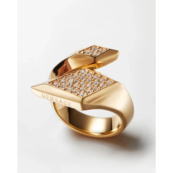 Versace Blade Crystal Ring in Gold, view 3 | Rings