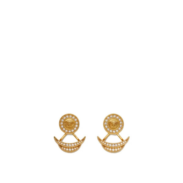 Versace Bright Medusa Crystal Earrings in Gold | Earrings | Coveti