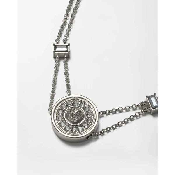 Versace Bright Medusa Crystal Necklace in Silver, view 2 | Necklace