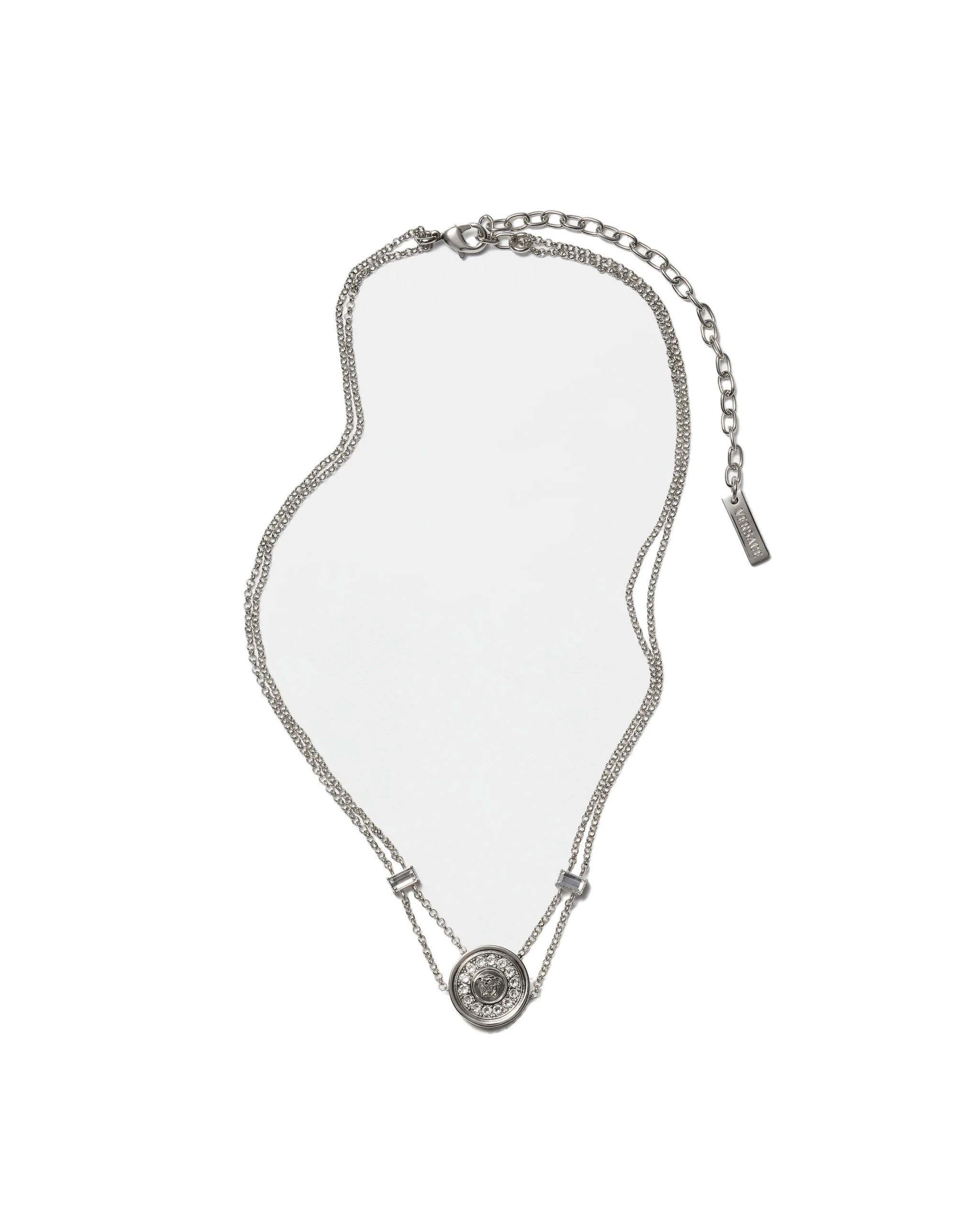 Versace Bright Medusa Crystal Necklace in Silver Versace Bright Medusa Crystal Necklace in Silver | Necklace | Coveti