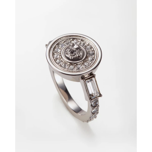Versace Bright Medusa Crystal Ring in Silver, view 3 | Rings