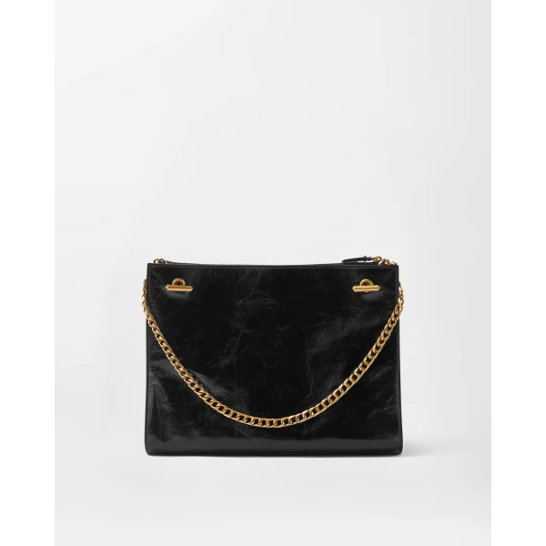 Versace Cabine Leather Shoulder Bag in Black, view 5 | Shoulder & Crossbody Bags