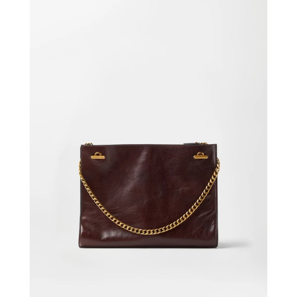Versace Cabine Leather Shoulder Bag in Brown, view 6 | Shoulder & Crossbody Bags