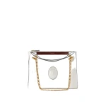 Versace Cabine Leather Shoulder Bag in White | Shoulder & Crossbody Bags | Coveti