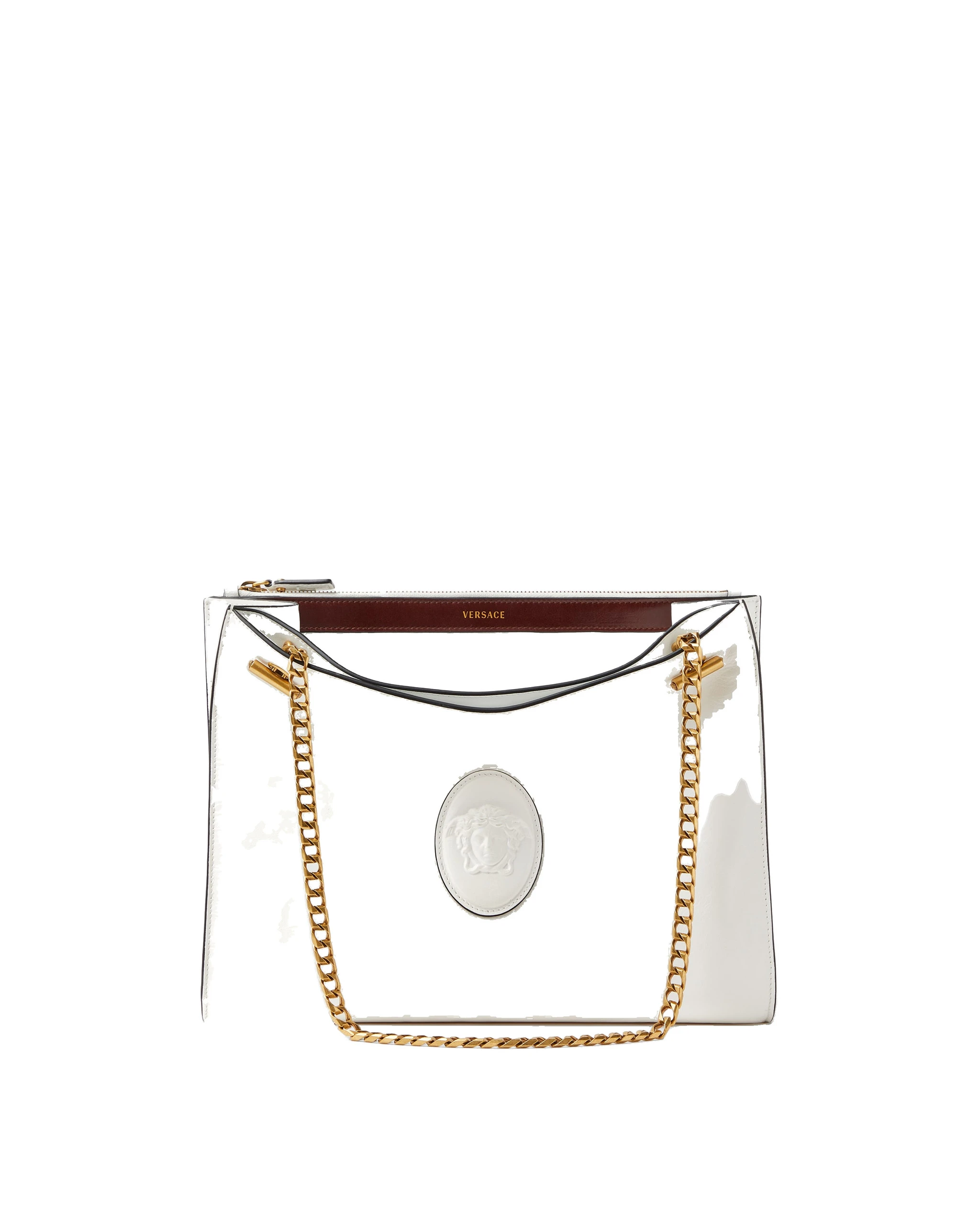 Versace Cabine Leather Shoulder Bag in White Versace Cabine Leather Shoulder Bag in White | Shoulder & Crossbody Bags | Coveti