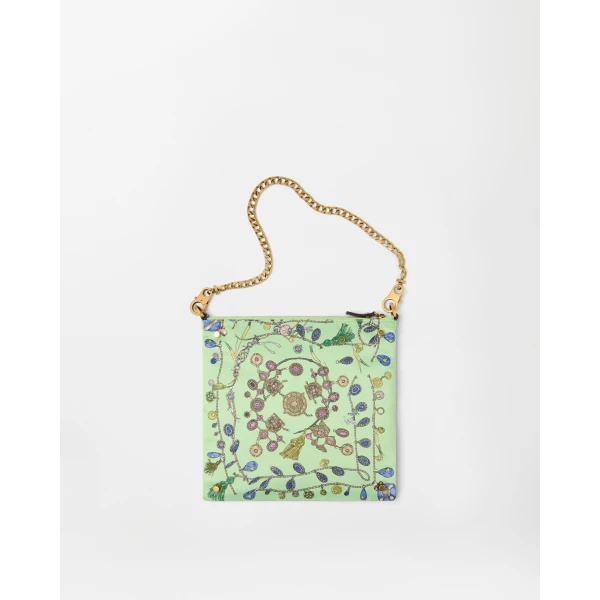 Versace Cabine Printed Duchesse Shoulder Bag in Green, view 4 | Shoulder & Crossbody Bags