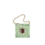 Versace Cabine Printed Duchesse Shoulder Bag in Green | Shoulder & Crossbody Bags | Coveti