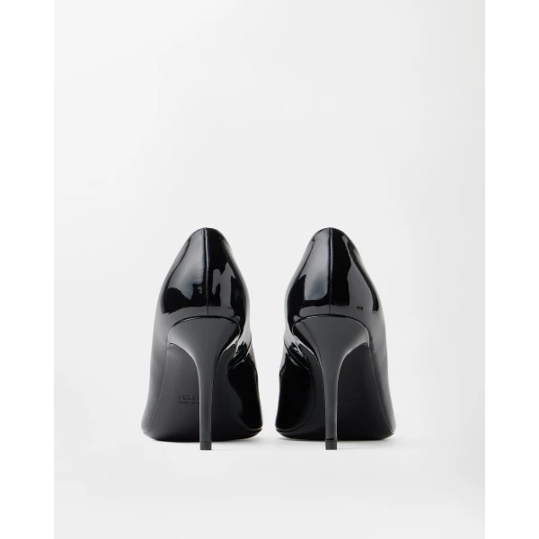 Versace Camille Patent Leather Pumps 85 mm in Black, view 4 | Heels