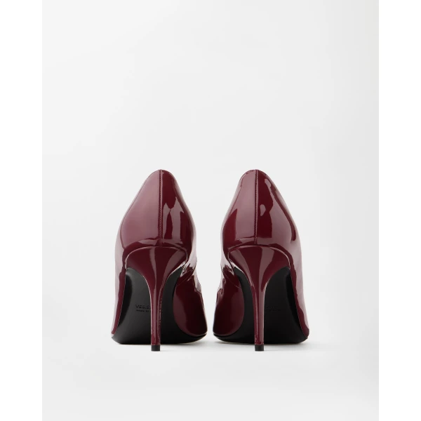 Versace Camille Patent Leather Pumps 85 mm in Burgundy, view 4 | Heels