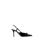 Versace Camille Patent Leather Slingbacks 85 mm in Black | Heels | Coveti