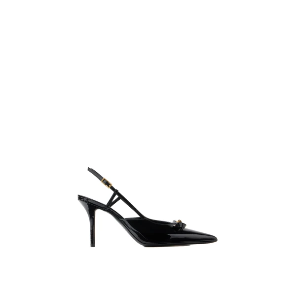 Camille Patent Leather Slingbacks 85 mm in Black