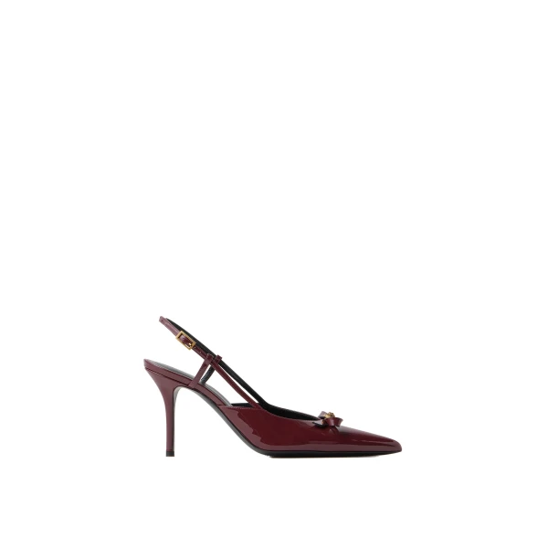 Camille Patent Leather Slingbacks 85 mm in Burgundy