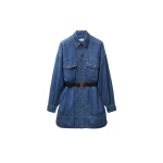 Versace Chambray Denim Mini Dress in Blue | Denim Dresses | Coveti